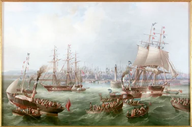 Opening of the South Outlet, Sunderland Docks, 1856